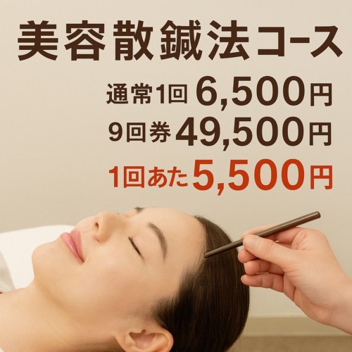 美容散鍼法コース　施術料金：6,500円